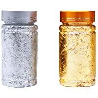 Healifty Papel de aluminio Paillette para uñas con purpurina- hoja dorada- copos de Schabin- copos de lámina metálica…